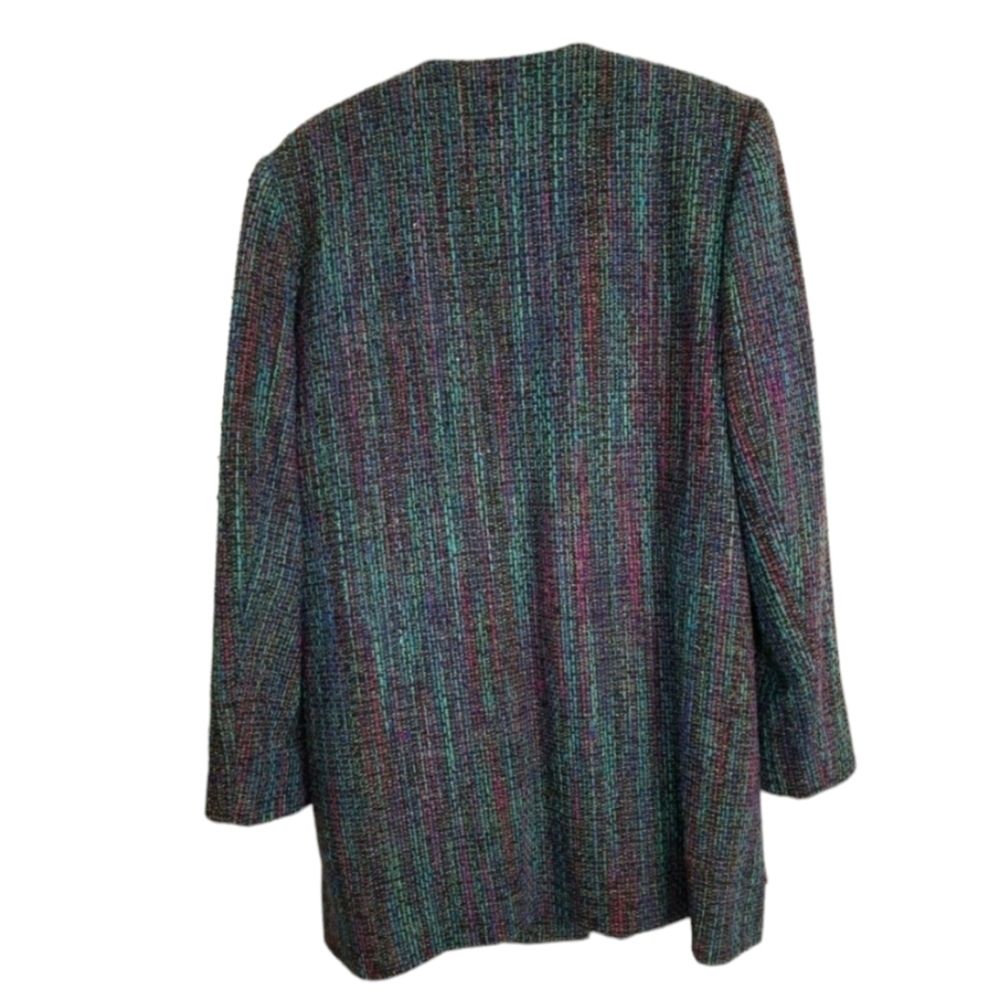 NWT Vintage Doncaster 100% Woven Silk 2 Pc Suit Jacket Skirt Size 12/14 - Picture 3 of 12